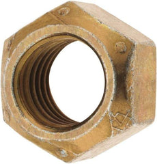 Made in USA - 7/8-14 Grade C Hex Lock Nut with Distorted Thread - Zinc Yellow with Wax Finish - USA Tool & Supply