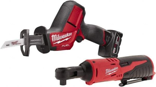 Milwaukee Tool - 12V, 0 to 3,000 SPM, Cordless Reciprocating Saw - 5/8" Stroke Length, 12" Saw Length, 1 Lithium-Ion Battery Included - USA Tool & Supply