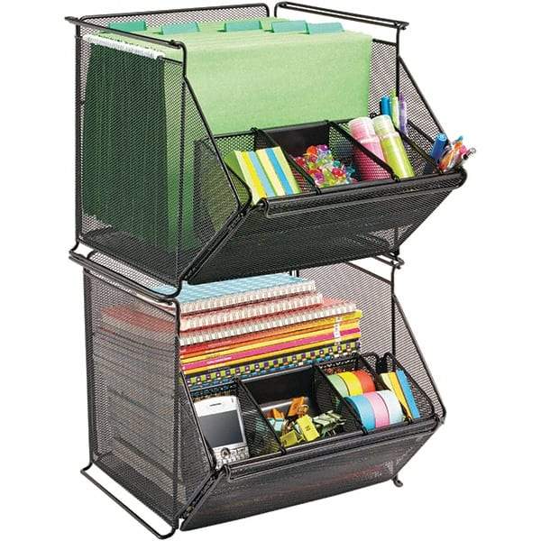 Safco - Black File Boxes-Storage - Steel Mesh - USA Tool & Supply