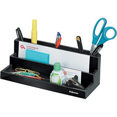 FELLOWES - Black Pearl Desk Top Organizer - Plastic - USA Tool & Supply