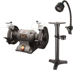 Jet - 10" Wheel Diam x 1" Wheel Width, 1-1/2 hp Grinder - 1" Arbor Hole Diam, 1 Phase, 1,720 Max RPM, 115 Volts - USA Tool & Supply