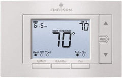 White-Rodgers - 50 to 99°F, 2 Heat, 2 Cool, Digital Programmable Multi-Stage Thermostat - 20 to 30 Volts, 1.77" Inside Depth x 1.77" Inside Height x 5-1/4" Inside Width, Horizontal Mount - USA Tool & Supply