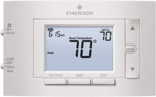 White-Rodgers - 50 to 99°F, 2 Heat, 1 Cool, Digital Programmable Multi-Stage Thermostat - 20 to 30 Volts, 1.77" Inside Depth x 1.77" Inside Height x 5-1/4" Inside Width, Horizontal Mount - USA Tool & Supply