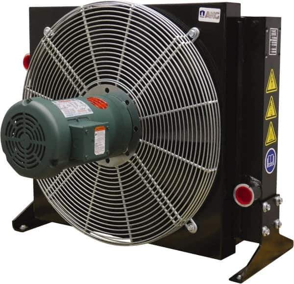 AKG Thermal Systems - SAE #20, 1 Fan Mount, Liquid-To-Air Aluminum Brazed Process Equipment Heat Exchanger - Oil Cooler, Ethylene Glycol/Water Mixture Cooler, 25.89" High x 30.31" Wide x 19.5" Deep, 250°F Max - USA Tool & Supply