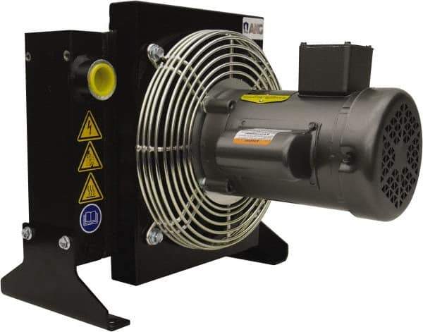 AKG Thermal Systems - SAE #20, 1 Fan Mount, Liquid-To-Air Aluminum Brazed Process Equipment Heat Exchanger - Oil Cooler, Ethylene Glycol/Water Mixture Cooler, 19.6" High x 21.65" Wide x 15.5" Deep, 250°F Max - USA Tool & Supply