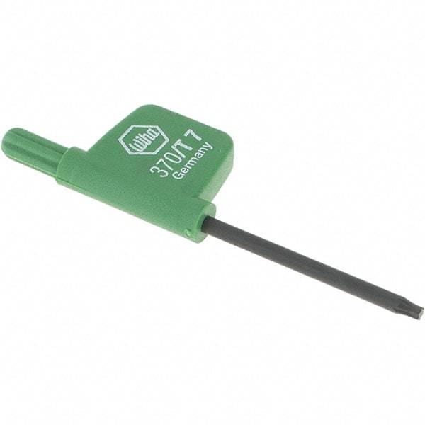 Wiha - T7 Torx Key - Flag-Style, 35mm Length Under Head, 2.6" OAL - USA Tool & Supply