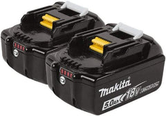 Makita - 18 Volt Lithium-Ion Power Tool Battery - 6 Ahr Capacity, 55 min Charge Time, Series LXT - USA Tool & Supply