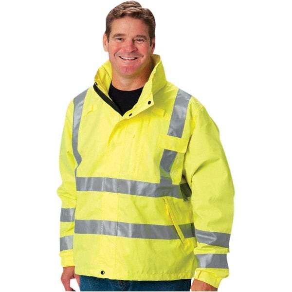 PIP - Size XL, High Visibility Yellow, Waterproof Jacket - USA Tool & Supply