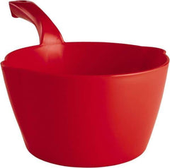 Remco - 64 oz Red Polypropylene Round Bottom Scoop - 8.3" Wide x 4-1/2" Deep Bowl, 5-1/2" Handle Length, 13" OAL - USA Tool & Supply