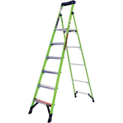 Little Giant Ladder - 6 Steps, 8' High, Type IAA Rating, Fiberglass Step Ladder - 375 Lb Capacity, 24" Base Width - USA Tool & Supply