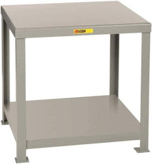 Little Giant - 36 Wide x 30" Deep x 36" High, 7 Gauge Steel Heavy-Duty Machine Table - Fixed Legs, Gray - USA Tool & Supply