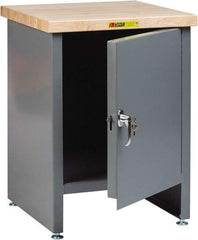 Little Giant - 24 Wide x 24" Deep x 34" High, Butcher Block Compact Work Center Cabinet - Fixed Legs With Adjustable Height Glides, Gray - USA Tool & Supply