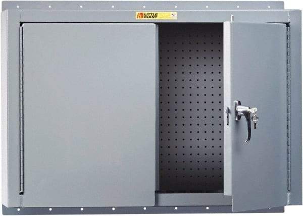 Little Giant - Wall Storage Cabinet - Steel, 48" Wide x 10" Deep x 24" High, Gray - USA Tool & Supply