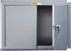 Little Giant - Wall Storage Cabinet - Steel, 48" Wide x 10" Deep x 24" High, Gray - USA Tool & Supply