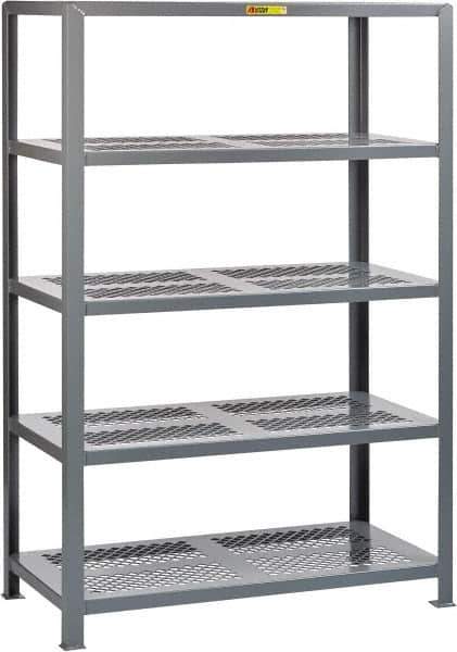 Little Giant - 5 Shelf Starter Open Steel Shelving - 7,500 Lb Capacity, 32" Wide x 72" High x 18" Deep, Gray - USA Tool & Supply