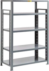 Little Giant - 5 Shelf Starter Open Steel Shelving - 7,500 Lb Capacity, 60" Wide x 72" High x 24" Deep, Gray - USA Tool & Supply