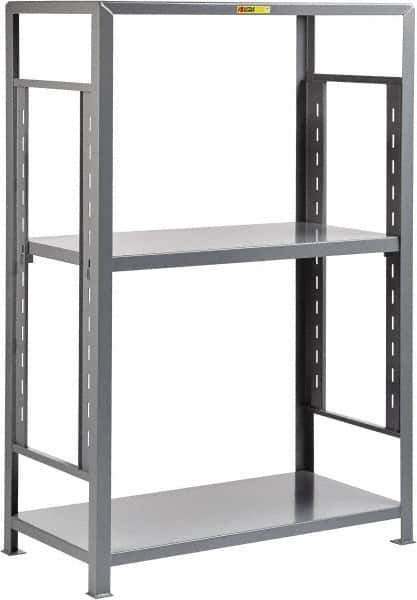 Little Giant - 3 Shelf Starter Open Steel Shelving - 4,500 Lb Capacity, 60" Wide x 72" High x 24" Deep, Gray - USA Tool & Supply