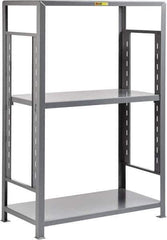 Little Giant - 3 Shelf Starter Open Steel Shelving - 4,500 Lb Capacity, 60" Wide x 72" High x 24" Deep, Gray - USA Tool & Supply