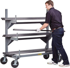 Little Giant - 5.09' High Single Sided Cantilever Rack - With Lip, 4,000 Lb Capacity, 60" Base Length, 19" Arm Length - USA Tool & Supply