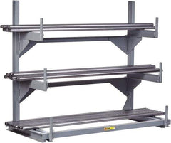 Little Giant - 4-1/4' High Single Sided Cantilever Rack - With Lip, 4,000 Lb Capacity, 60" Base Length, 19" Arm Length - USA Tool & Supply