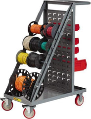 Little Giant - 600 Lb Capacity, 18" Wide x 32" Long x 46-1/4" High Wire Spool Cart - 1 Shelf, Steel, Polyurethane Casters - USA Tool & Supply