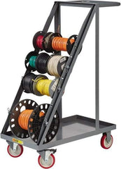 Little Giant - 600 Lb Capacity, 18" Wide x 32" Long x 46-1/4" High Wire Spool Cart - 1 Shelf, Steel, Polyurethane Casters - USA Tool & Supply