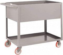 Little Giant - 1,200 Lb Capacity, 24" Wide x 54" Long x 35" High Deep Shelf Cart - 2 Shelf, Steel, Polyurethane Casters - USA Tool & Supply