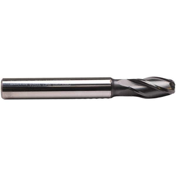 Emuge - 10mm, 4 Flute, Single End, Solid Carbide, 2mm Corner Radius End Mill - 80mm OAL, 30° Helix, Right Hand Flute, 21mm LOC, Right Hand Cut - USA Tool & Supply
