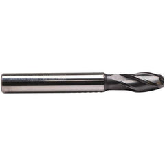 Emuge - 10mm, 4 Flute, Single End, Solid Carbide, 2mm Corner Radius End Mill - 80mm OAL, 30° Helix, Right Hand Flute, 21mm LOC, Right Hand Cut - USA Tool & Supply