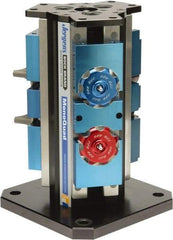 Jergens - 4" Jaw Width, 7" Max Jaw Opening, Manual Self Centering Vise - 7,200 Max Operating psi, 2.2" Stroke Length, 7" OAL x 6" OAW x 17.56" OAH - USA Tool & Supply