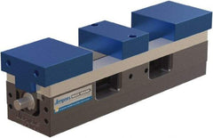 Jergens - 4" Jaw Width, 14.4" Max Jaw Opening, Manual Self Centering Vise - 7,200 Max Operating psi, 2.2" Stroke Length, 16" OAL x 6" OAW x 4" OAH - USA Tool & Supply
