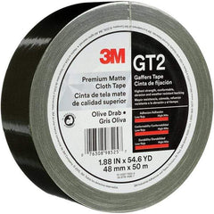 3M - 2" x 50m Red Gaffers Tape - 11 mil, Rubber Adhesive, Cotton Cloth Backing, Series GT2 - USA Tool & Supply