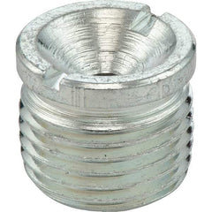 Umeta - Straight Head Angle, M8x1.0 Metric Steel Flush-Style Grease Fitting - 8mm Hex, 10mm Overall Height, Zinc Plated Finish - USA Tool & Supply