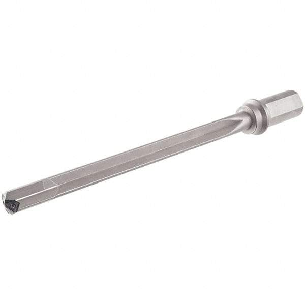 Iscar - 7.18" Max Drill Depth, 10xD, 0.687" Diam, Indexable Insert Drill - 1 Insert, 1" Shank Diam, Weldon Flat Shank - USA Tool & Supply