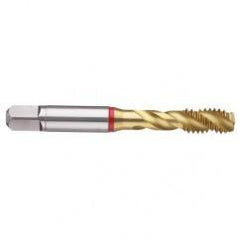 1-3/8-12 2B 4-Flute PM Cobalt Red Ring Semi-Bottoming 40 degree Spiral Flute Tap-TiN - USA Tool & Supply