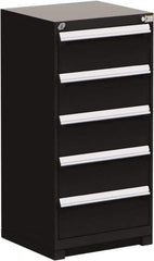 Rousseau Metal - 5 Drawer, Modular Storage Cabinet - Steel, 30" Wide x 27" Deep x 46" High, Black - USA Tool & Supply
