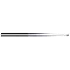 Harvey Tool - 1/64" Diam, 0.3mm LOC, 2 Flute Solid Carbide Ball End Mill - Exact Industrial Supply
