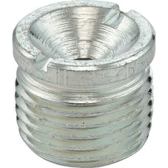 Umeta - Straight Head Angle, 1/8-28 BSPP Steel Flush-Style Grease Fitting - 10mm Hex, 10mm Overall Height, Zinc Plated Finish - USA Tool & Supply