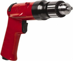 Chicago Pneumatic - 3/8" Reversible Keyed Chuck - Pistol Grip Handle, 4,000 RPM, 32 LPS, 0.5 hp - USA Tool & Supply