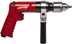 Chicago Pneumatic - 1/2" Reversible Keyed Chuck - Pistol Grip Handle, 900 RPM, 32 LPS, 0.5 hp - USA Tool & Supply