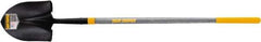 True Temper - 10-5/8" High x 8-7/8" Wide Round Steel Shovel - 45" Long Wood Straight Handle, Turned - USA Tool & Supply