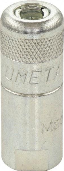 Umeta - 1-1/2" Long, 1/8 Thread, Zinc Plated Steel Grease Gun Coupler - NPT (F) Thread - USA Tool & Supply