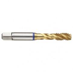 5-40 3B 3-Flute Cobalt Blue Ring Semi-Bottoming 40 degree Spiral Flute Tap-TiN - USA Tool & Supply