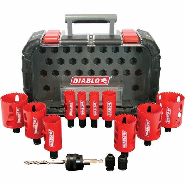 Freud - Hole Saw Kits Minimum Saw Diameter (Inch): 7/8 Maximum Saw Diameter (Inch): 2-9/16 - USA Tool & Supply