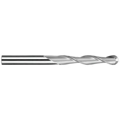 ‎3/8″ Dia. × 3/8″ Shank × 1-1/8″ DOC × 3″ OAL, Carbide TiN, Spiral , 2 Flute, 30° Helix, Ballnose End Mill