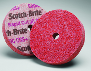 6 x 1/2 x 1" - 9CCRS+ Grit - Scotch-Brite™ Rapid Cut Unitized Wheel - USA Tool & Supply