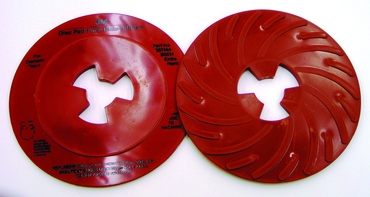 7" - Extra Hard Red - Disc Pad Face Plate Ribbed - USA Tool & Supply