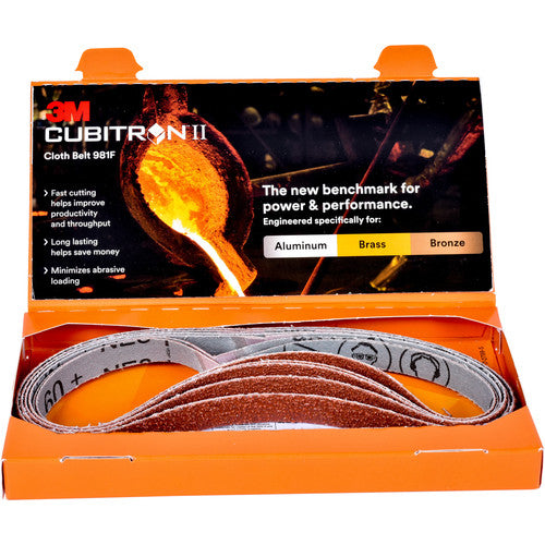 ‎3M Cubitron II Cloth Belt 784F 50+ YF-weight 12″ × 179-1/2″ Sine-lok Single-flex - Exact Industrial Supply