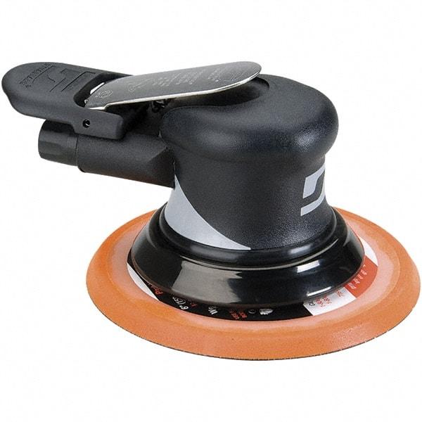 Dynabrade - 12,000 OPM, 18 CFM Air Consumption, Palm Air Orbital Sander - Round Pad, 1/4 NPT Inlet - USA Tool & Supply