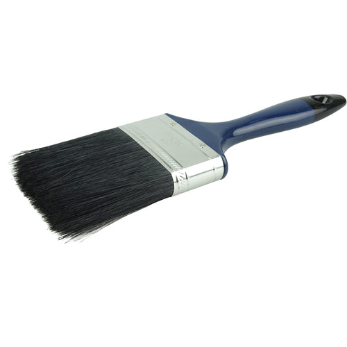 3″ Varnish Brush, Black China Bristle Fill, 3″ Trim Length, Blue Foam Handle - USA Tool & Supply